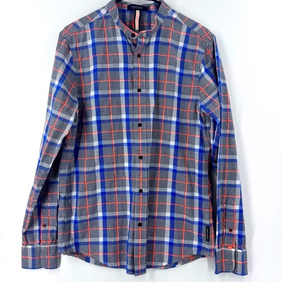 Scotch & Soda Blue and Red Casual Button Down Shirt - Picture 2 of 10